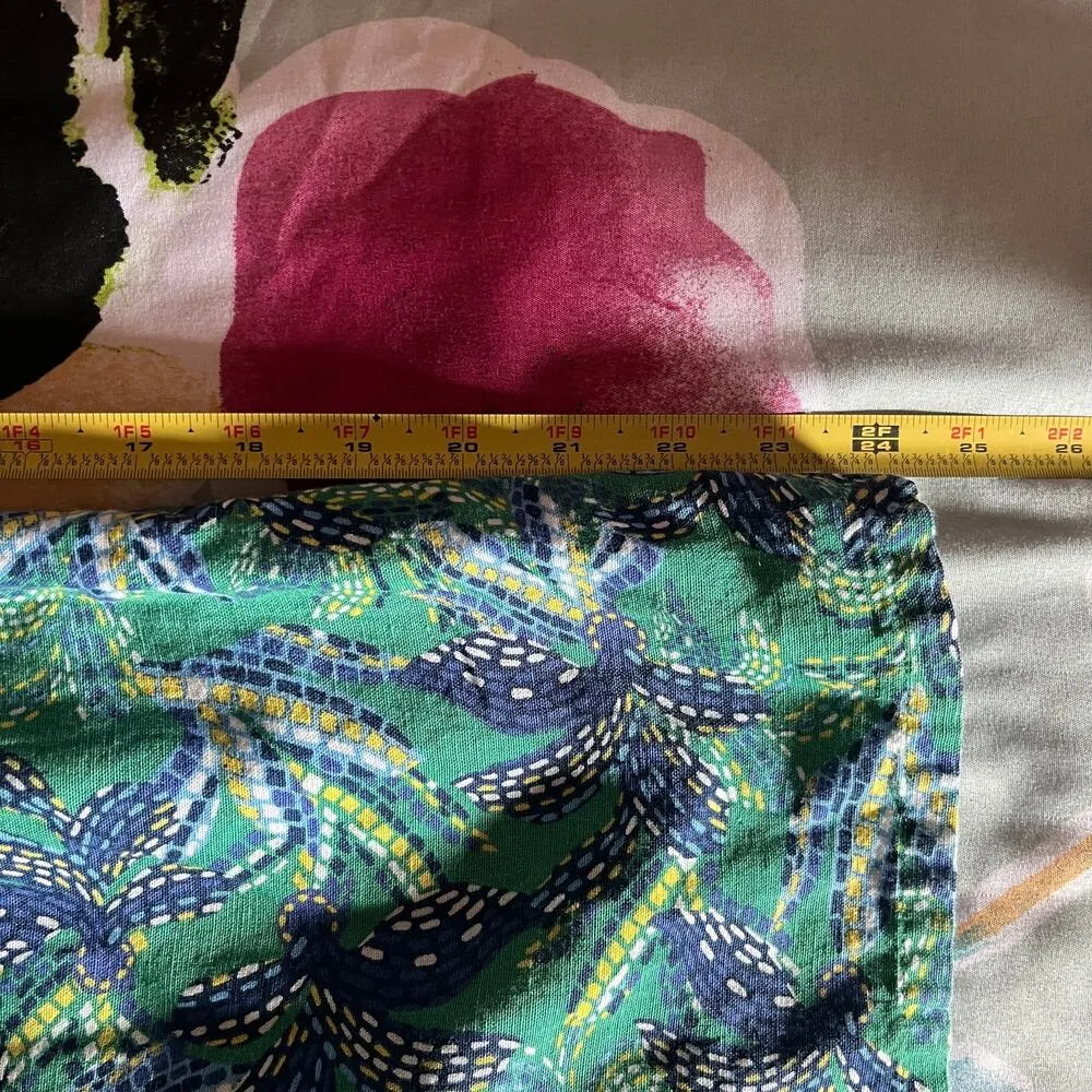 Midnight Sky Women's Floral Green Blue Lightweight Wide Leg Pull On Pants Medium - Image 7