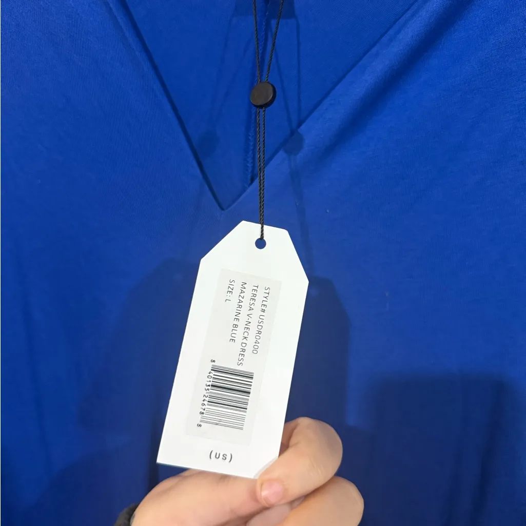 Universal Standard Blue flowy Midi Dress size large - Image 6