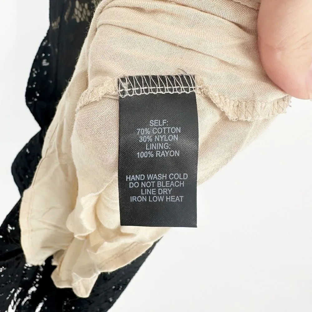 Lulus One Wish Eyelash Lace Midi Dress Handkerchief Hem in Black Women's XS - Image 9