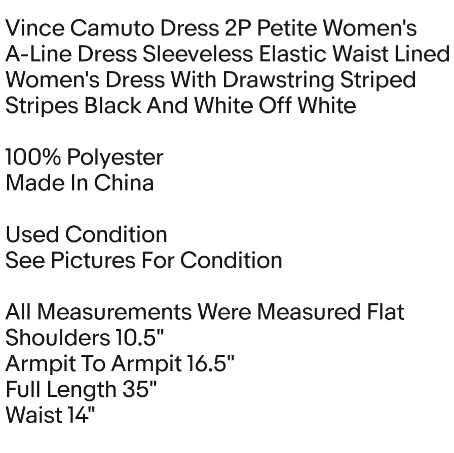 Vince Camuto Dress 2P Petite Women's A-Line Dress Sleeveless Elastic Waist Lined  - Image 2