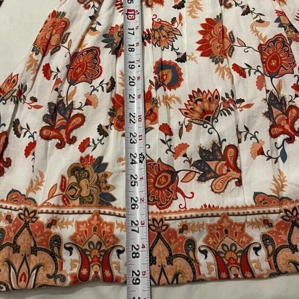 Xhilaration Dress Womens Sz XS Floral Lace Long Bell Sleeve Western Boho - Image 5