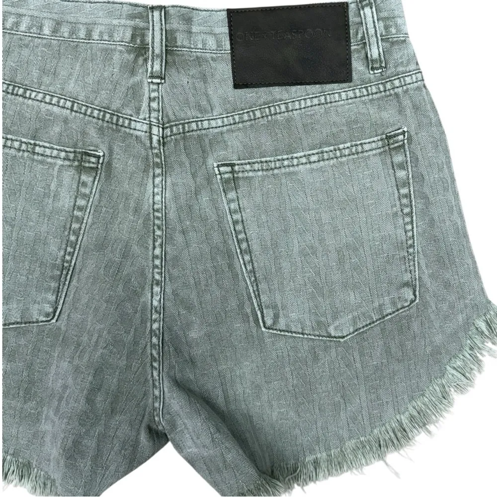 One Teaspoon Outlaws MidWaist MidLength Boyfriend Denim Shorts Khaki Size 30 NWT - Image 8