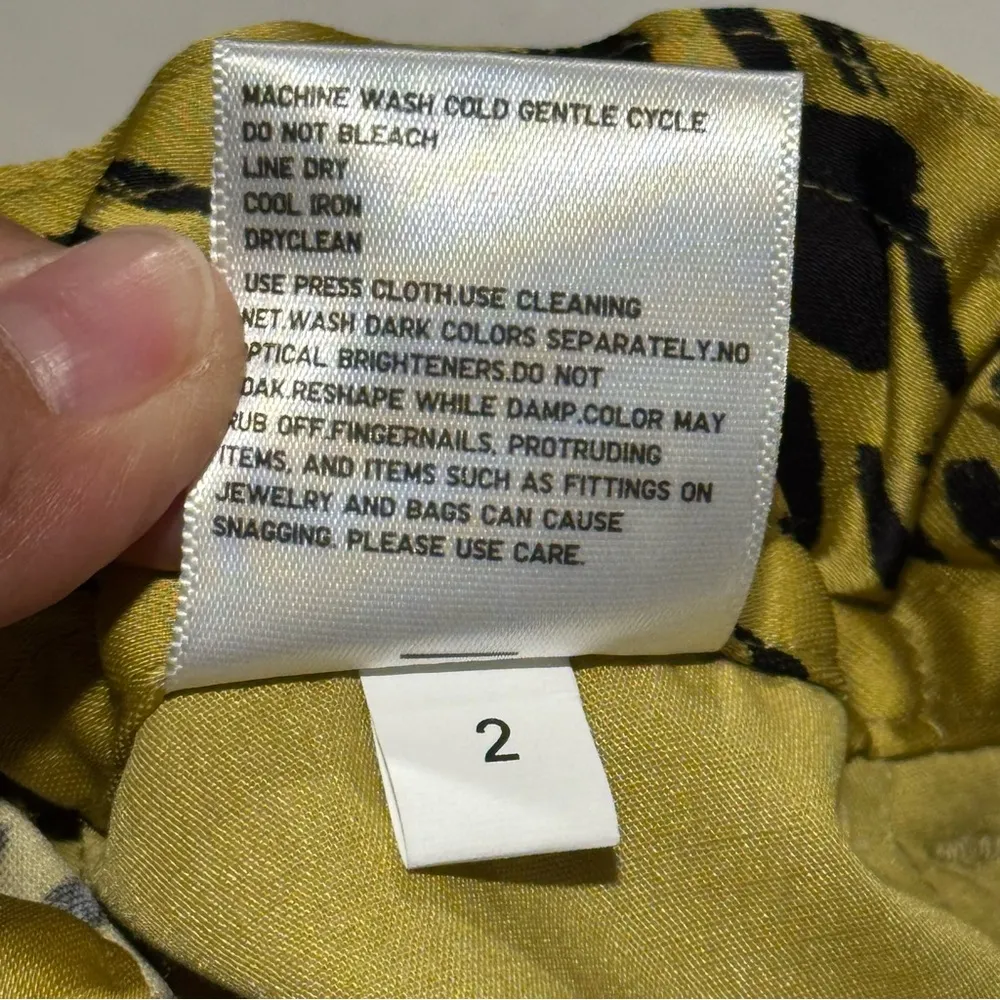 Marni x Uniqlo XS Mustard Drape Relaxed Baggy Wide Leg Pants Satin Comfort NWT Yellow - Image 7