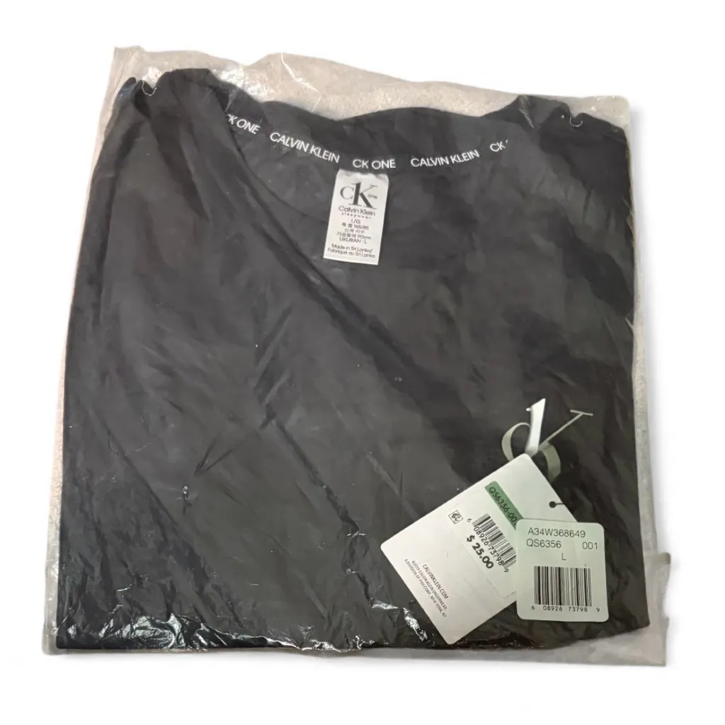 CALVIN KLEIN CK One Women’s Lounge Short Sleeve Crewneck~Black Size Large NWT - Image 4