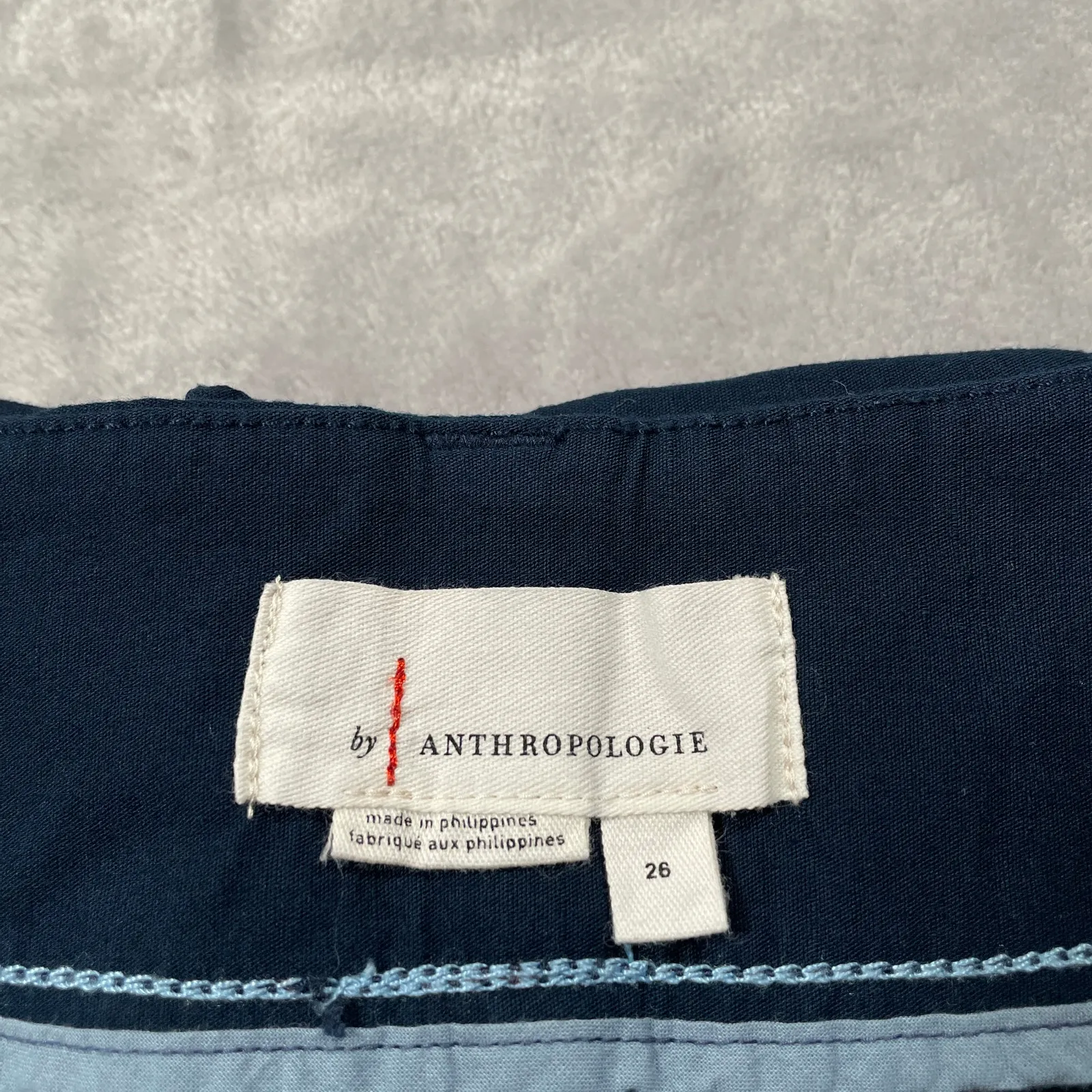 Anthropologie Shorts Womens 26 Blue Stretch High Rise Classic Retro Cuffed - Image 3