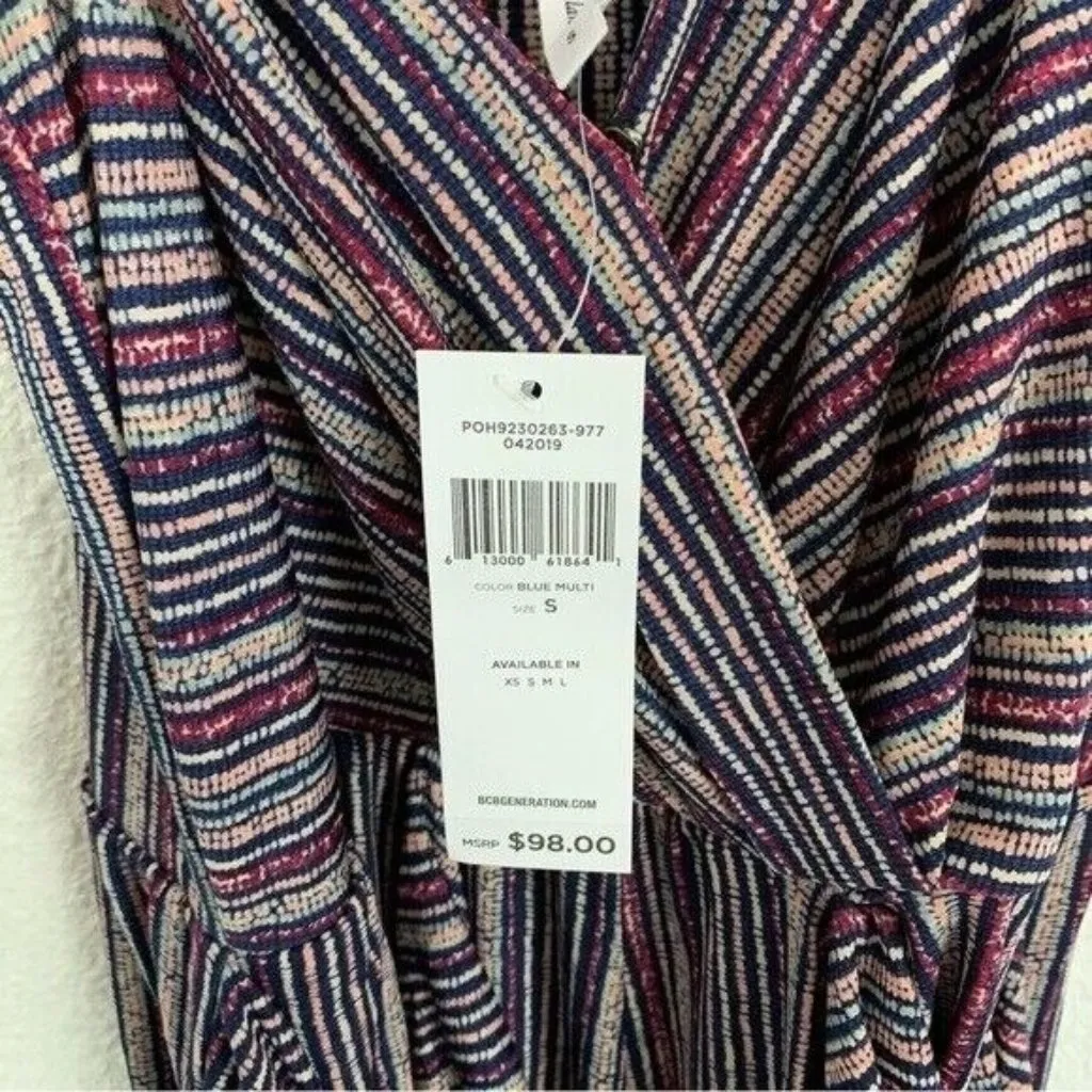 BCBGeneration Striped Jumpsuit‎ Sleeveless Wide Leg Party Wear Size Small NWT - Image 5