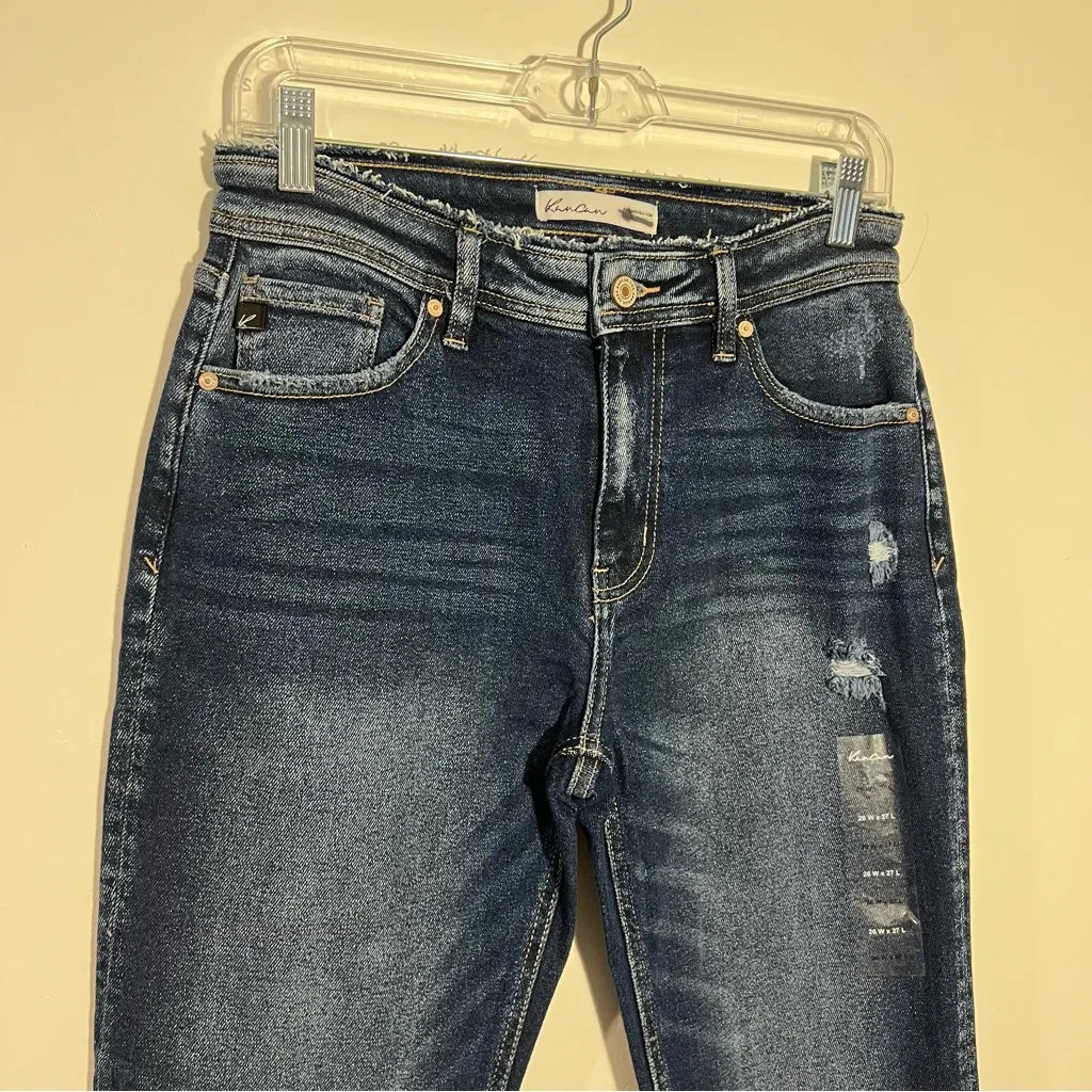KanCan High‎ Rise Boyfriend Jeans Distressed Size 26 Blue - Image 3