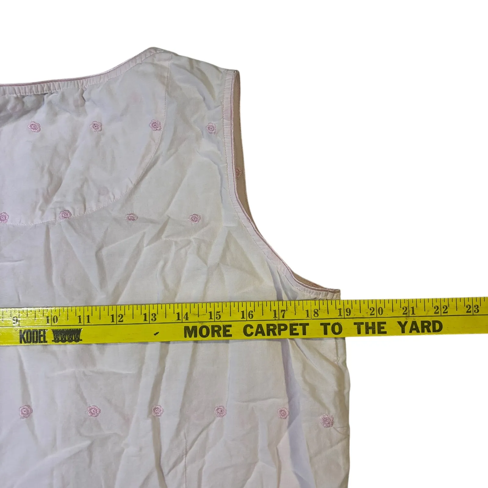 Delicates Womens Large Pajama Set Sleepwear Embroidered‎ Roses Pink Cotton - Image 11