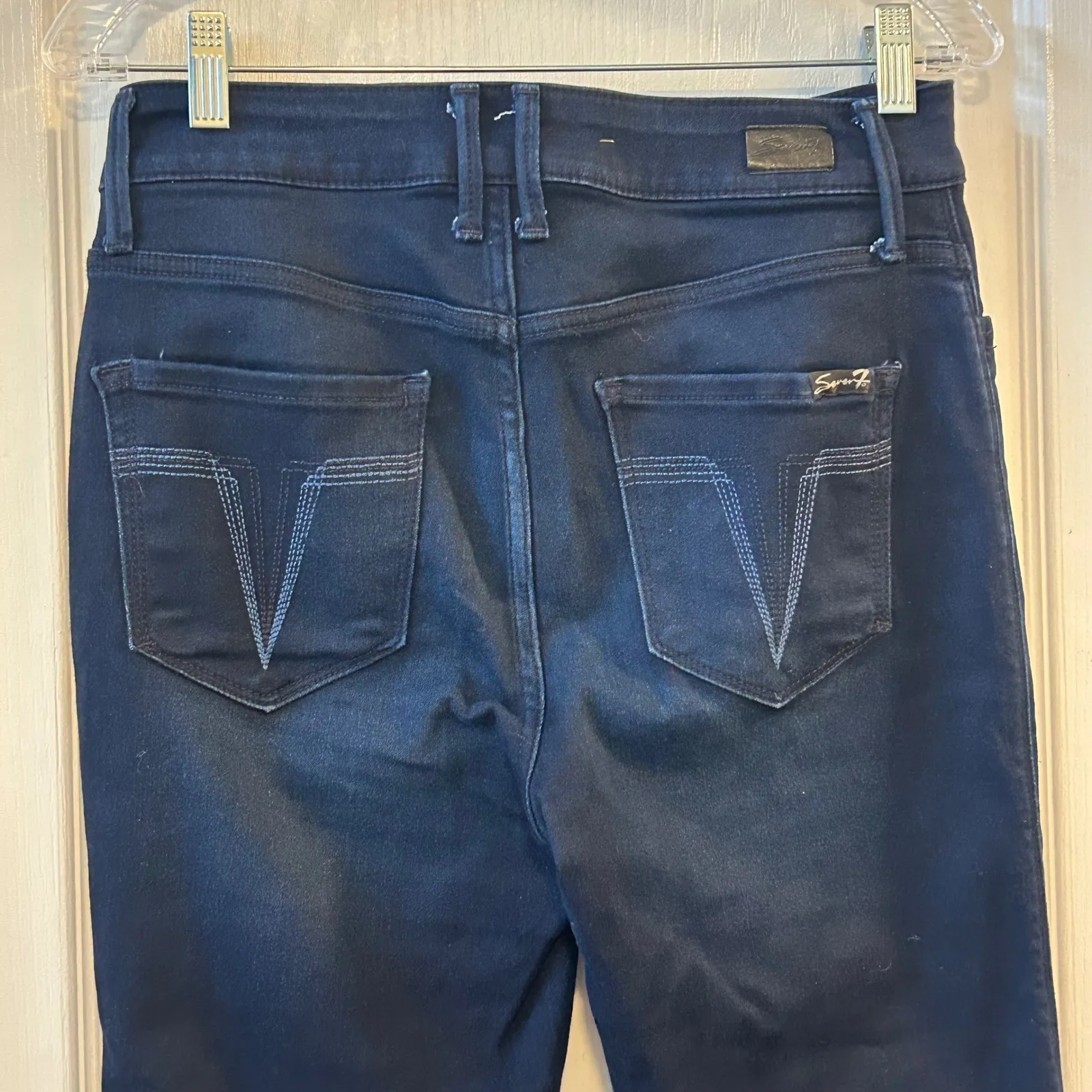 Seven7 Jeans High Rise Skinny Crop Dark Wash Women's Size 10 Blue - Image 9