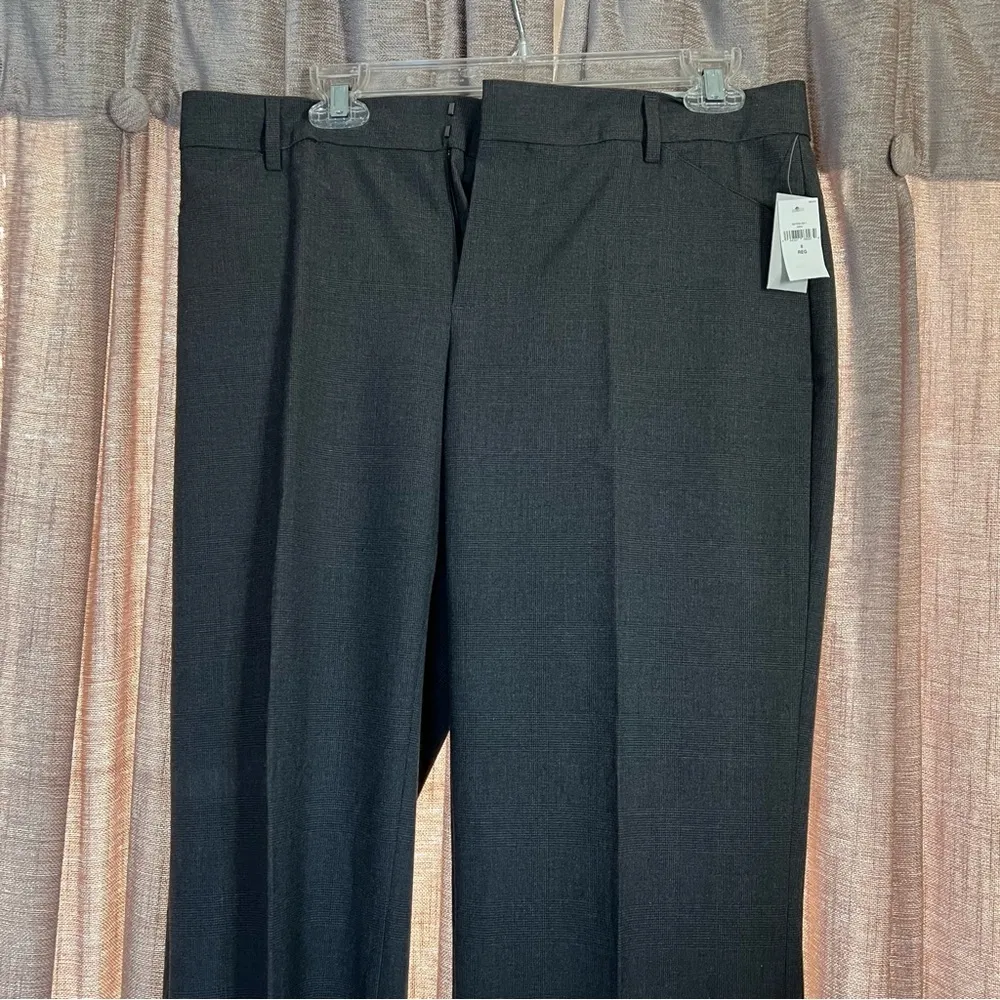 NWT Gap The Perfect Trouser Gray Plaid Flared Trouser Size 8 - Image 8