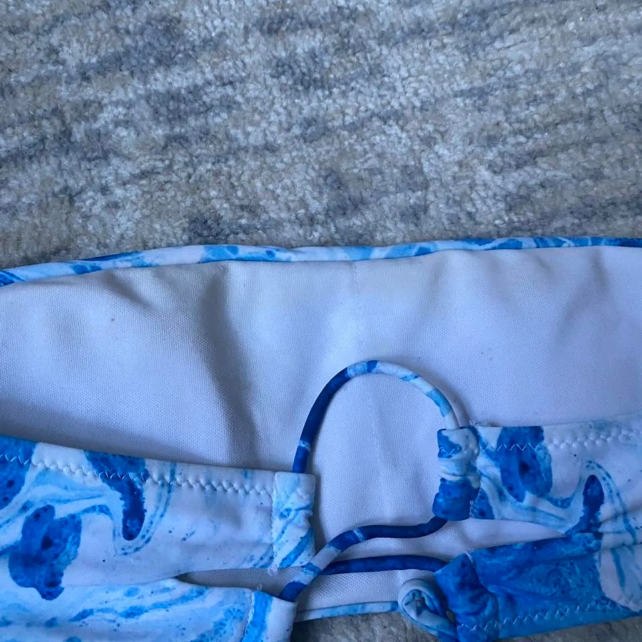 SHEIN Marble Blue Strapless Bikini - Image 4