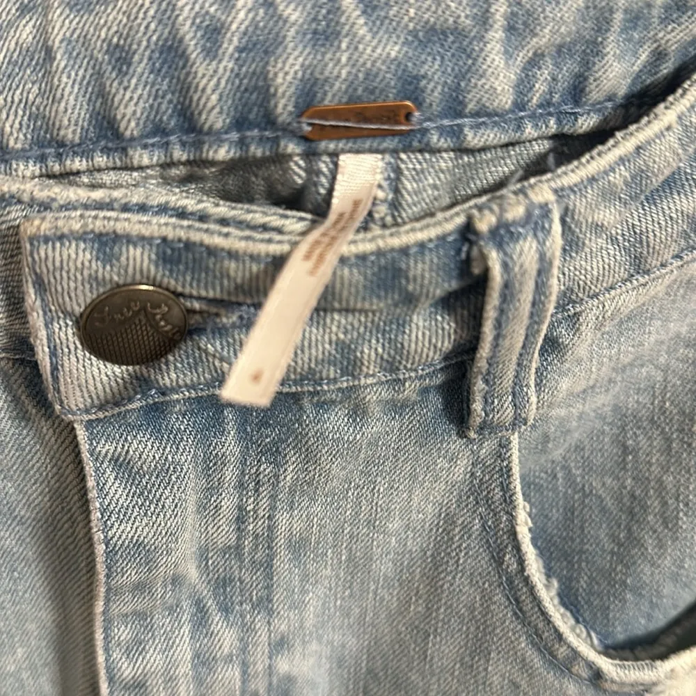 Free People blue wash mini skirt in patch colorblock - Image 5