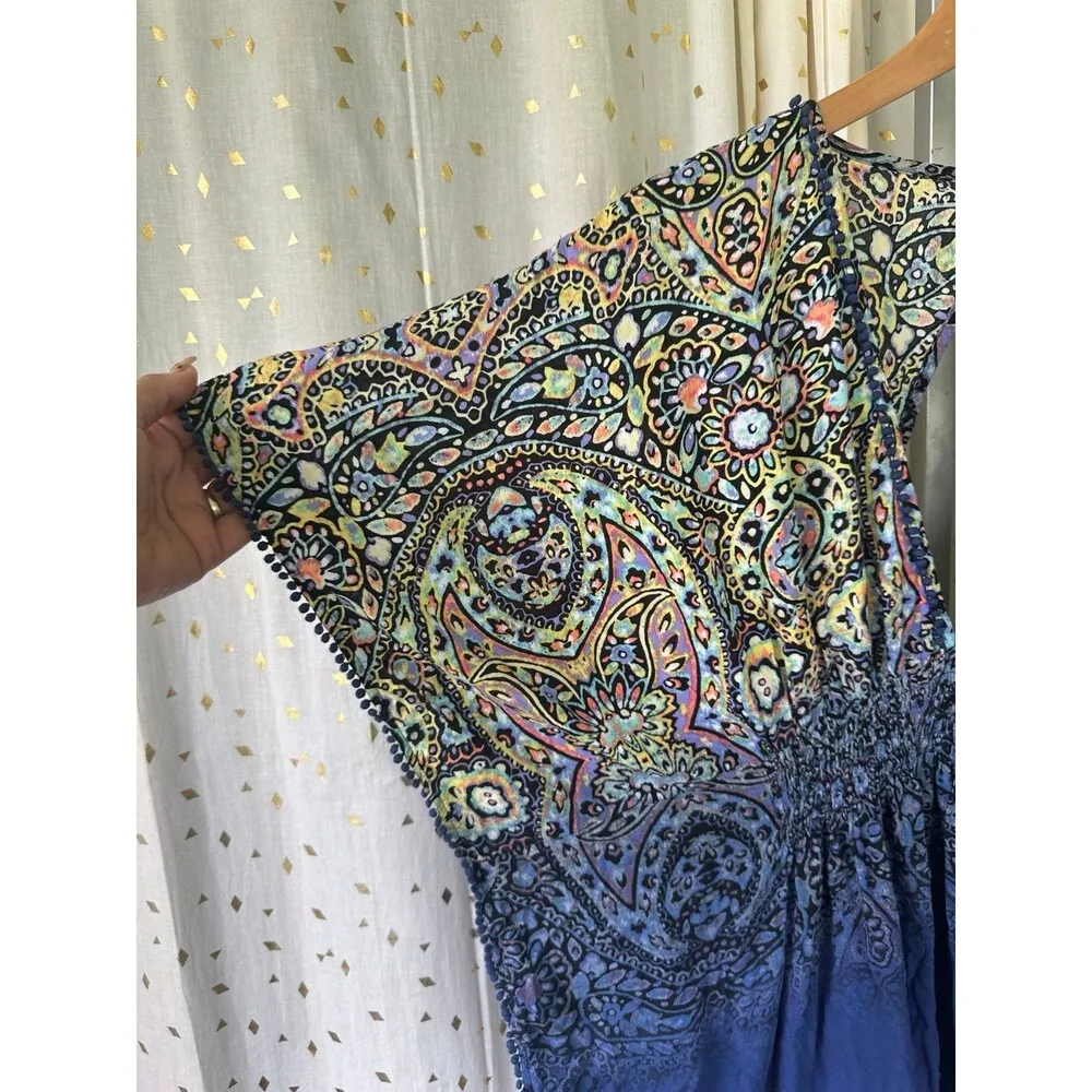 Victoria's Secret Women's Paisley Kaftan Caftan Smocked Waist Swimwear Cover Up - Image 3