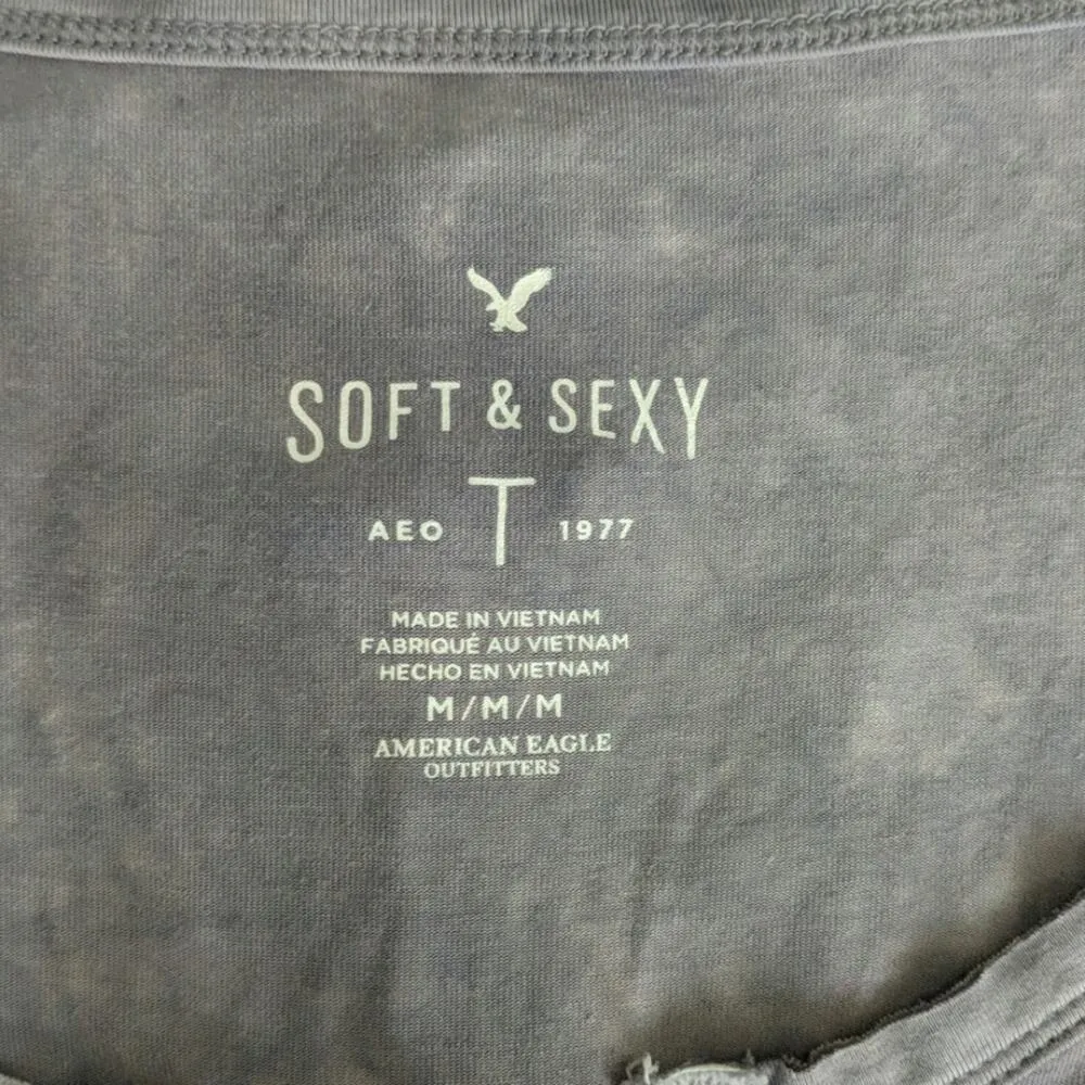 American Eagle Outfitters Purple Soft & Sexy Lace Up Top - Size M - Image 5