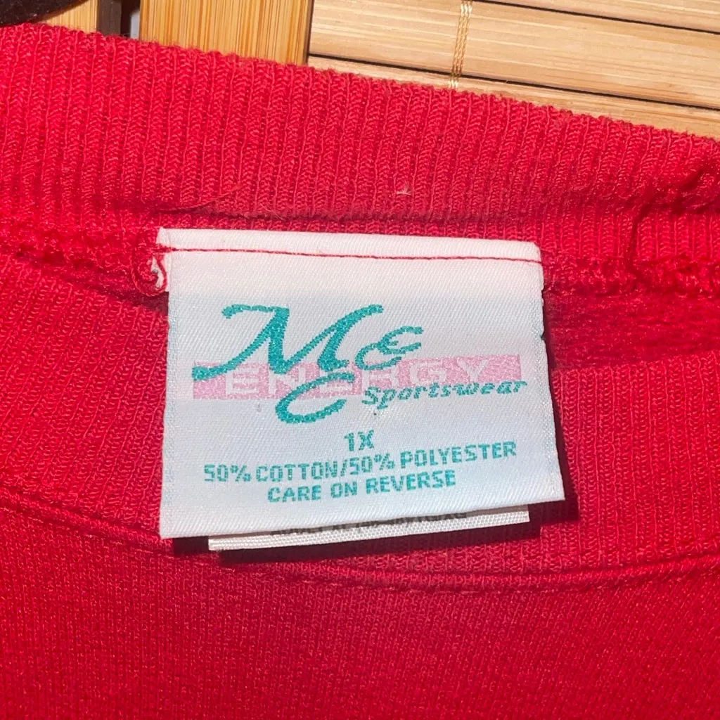 Vintage red I love the USA crew neck long sleeve sweatshirt top shirt size XL - Image 3