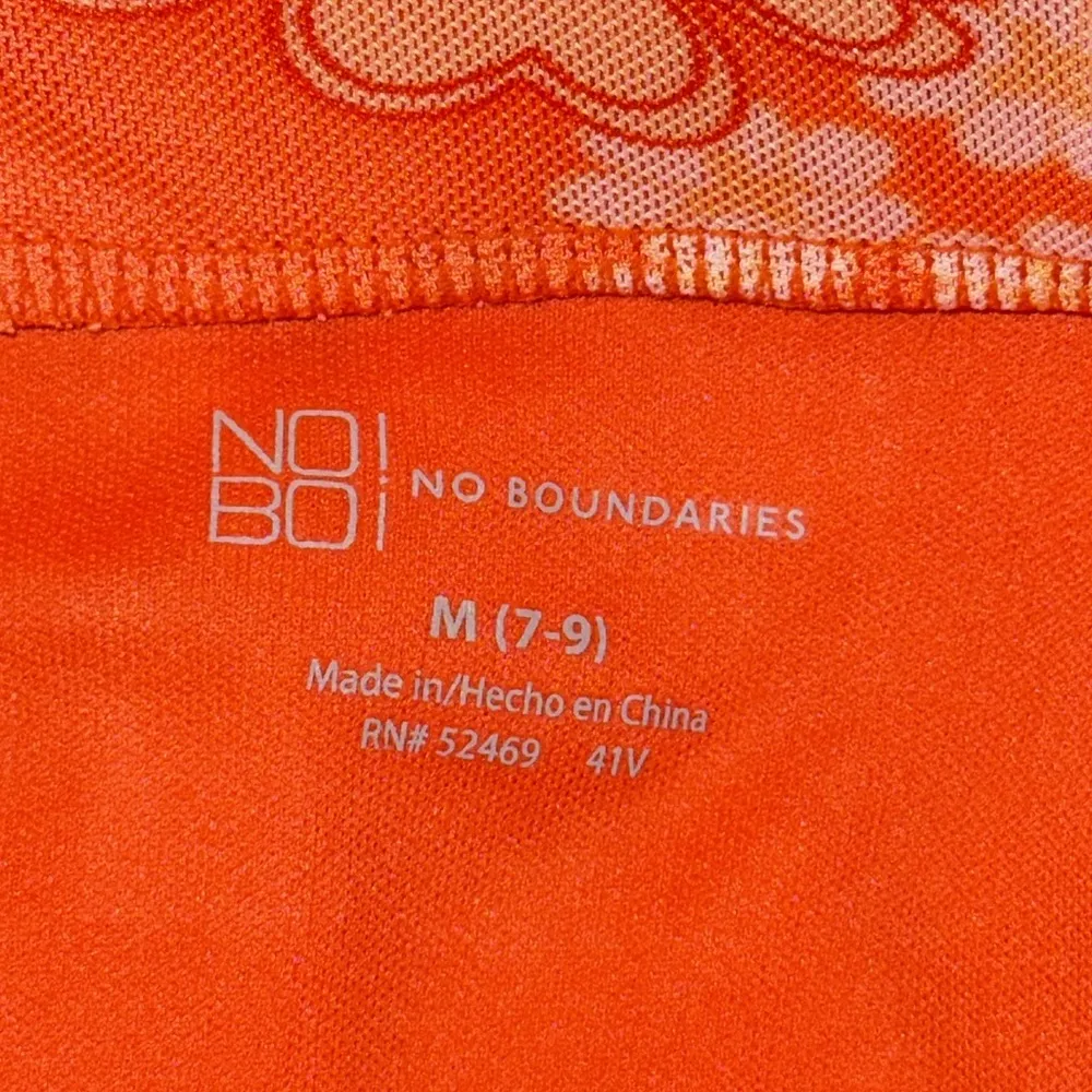 No Boundaries Mesh SET w Top & Ruched Skirt Orange Mod Floral Women’s M 7-9 - Image 8