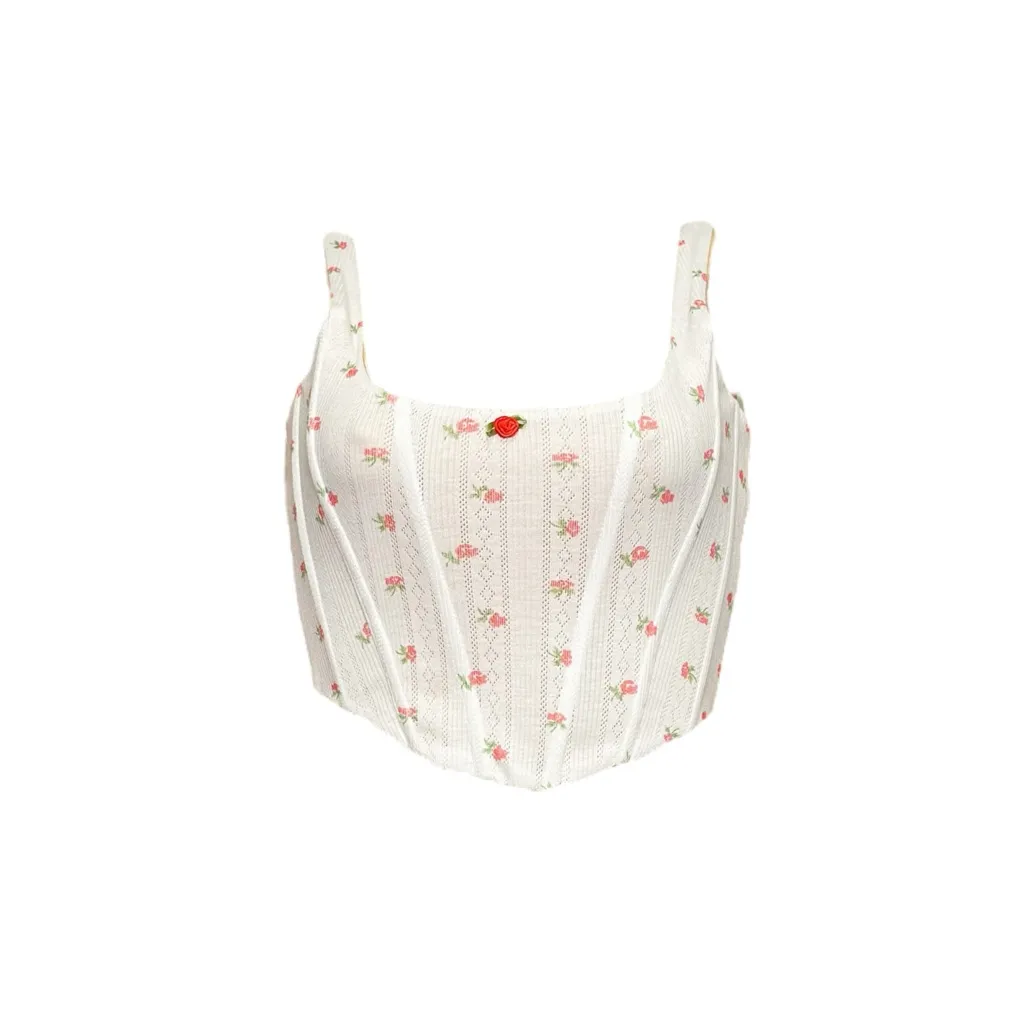 With Jean WITH JÉAN Cindy Corset, Red Pointelle, Small - Image 9