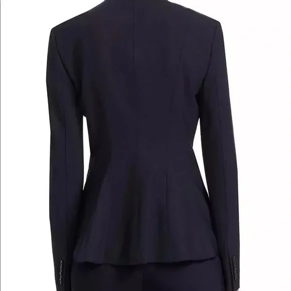NWT Theory Isita R Wool open front cinched back Blazer Dark Navy Black sz 00 - Image 7