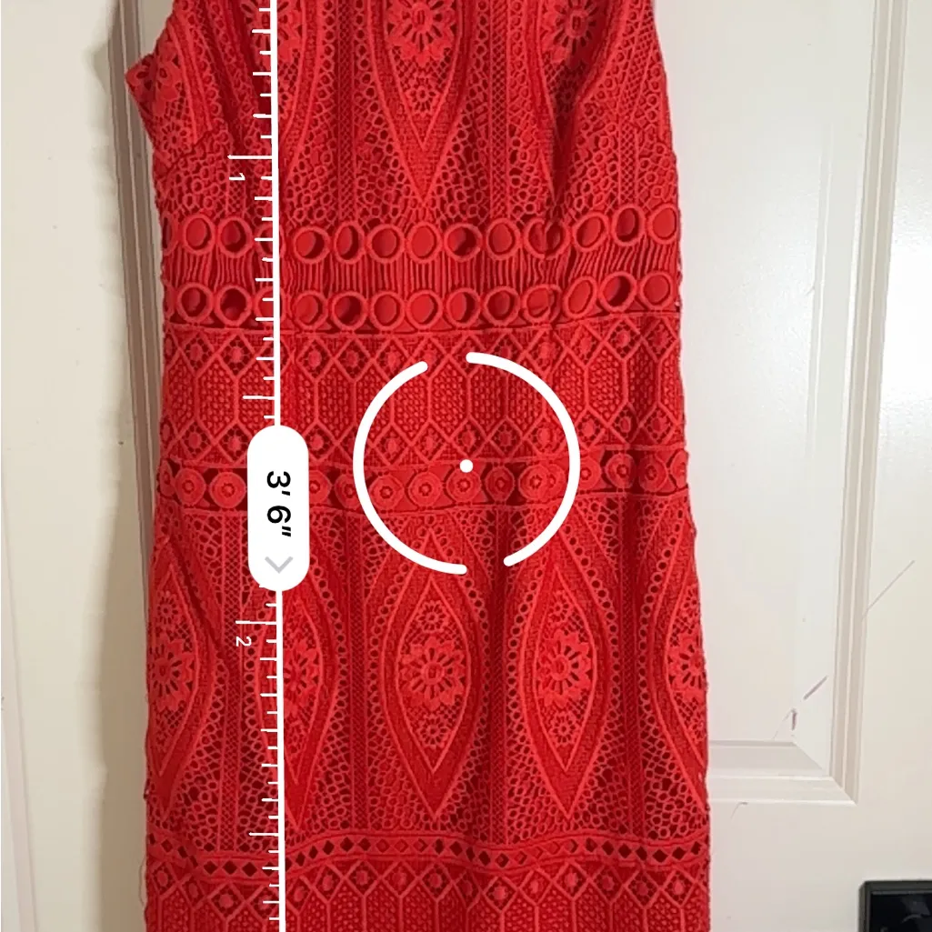 Antonio Melani Red Lace Sheath Dress Size 4 – Cocktail Wedding Guest Party - Image 8