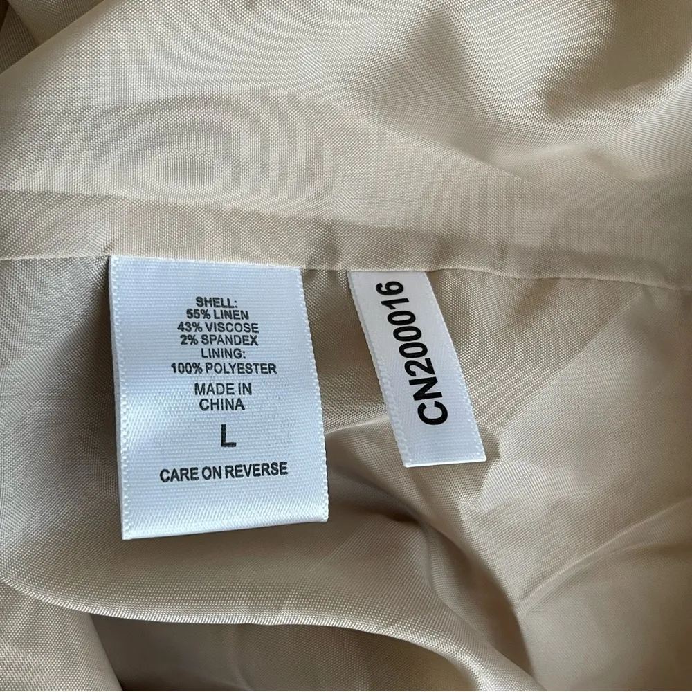 NY&Company Double Breasted Linen Blazer Women’s Size L Lightweight Classic - Image 8