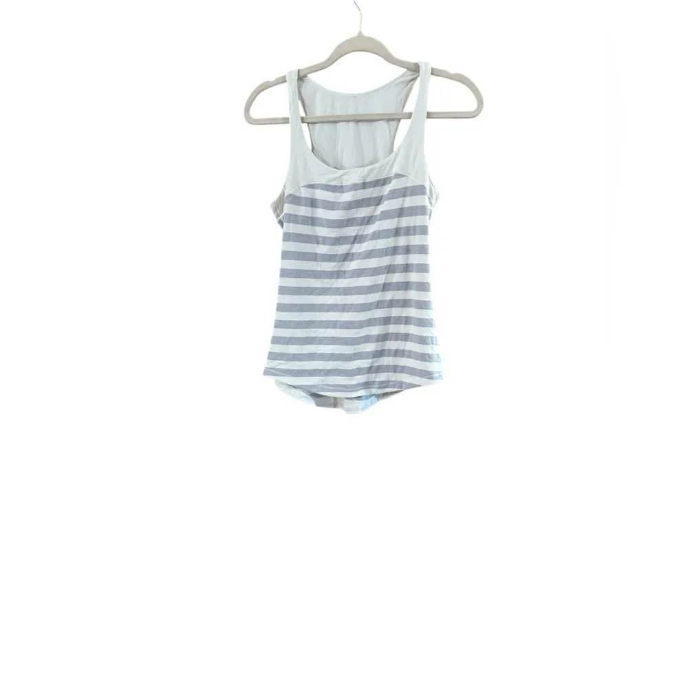 Lululemon Run First Base Small Green White Striped Tank - Image 2
