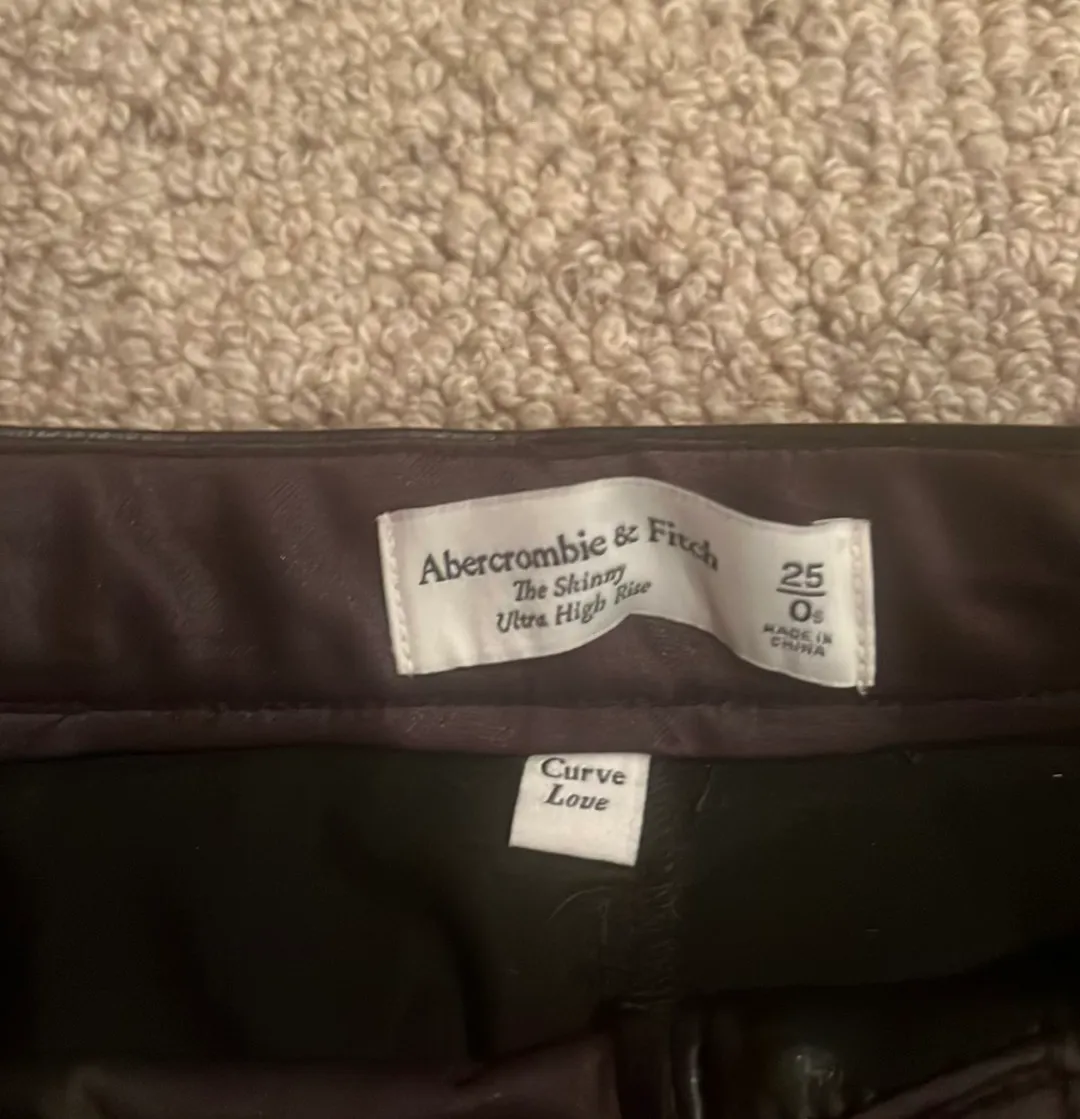 Abercrombie & Fitch Black Leather Pants - Image 3