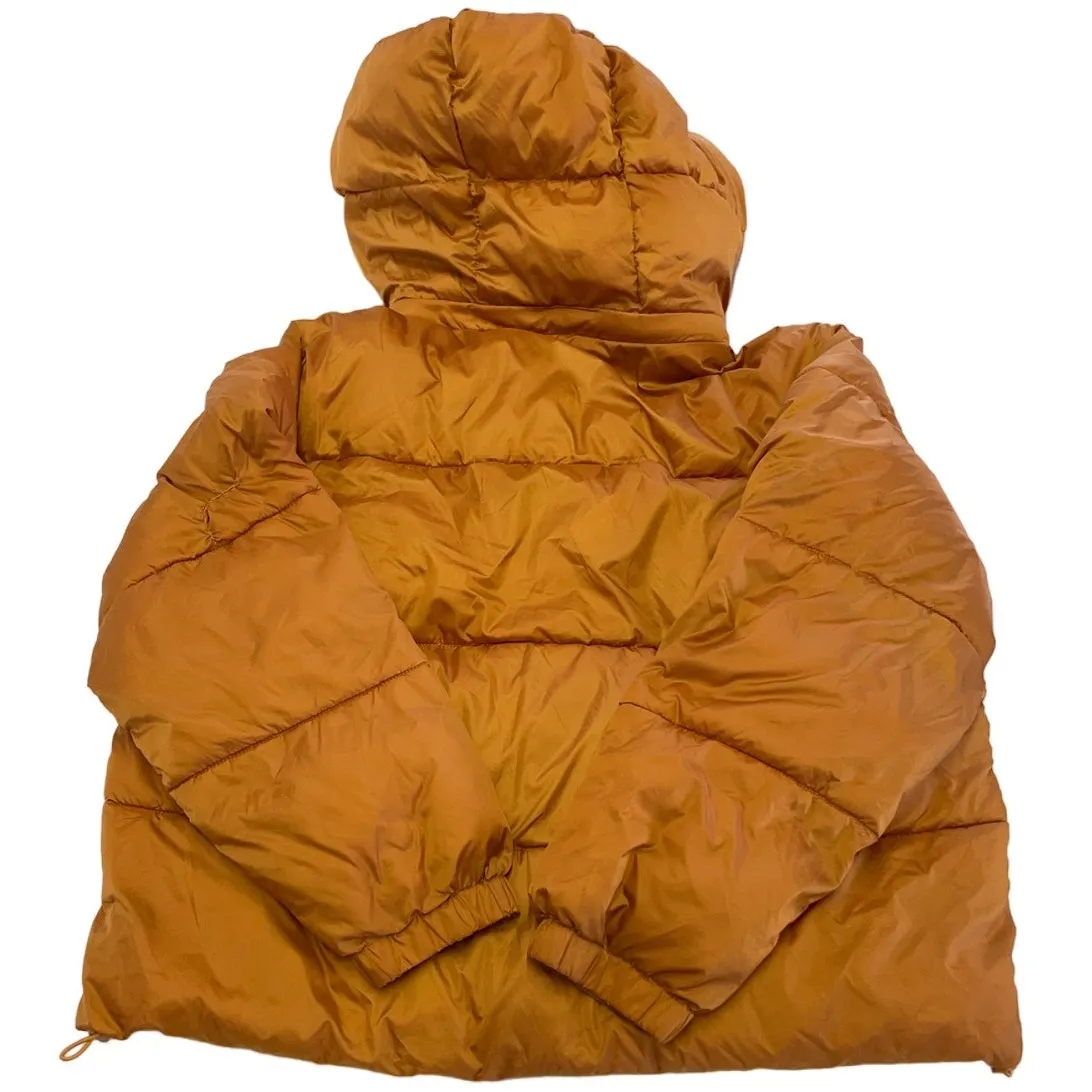 NVLT Jacket Womens Small Orange Wonder Puffer Coat Hooded High Neck Full‎ Zip - Image 6