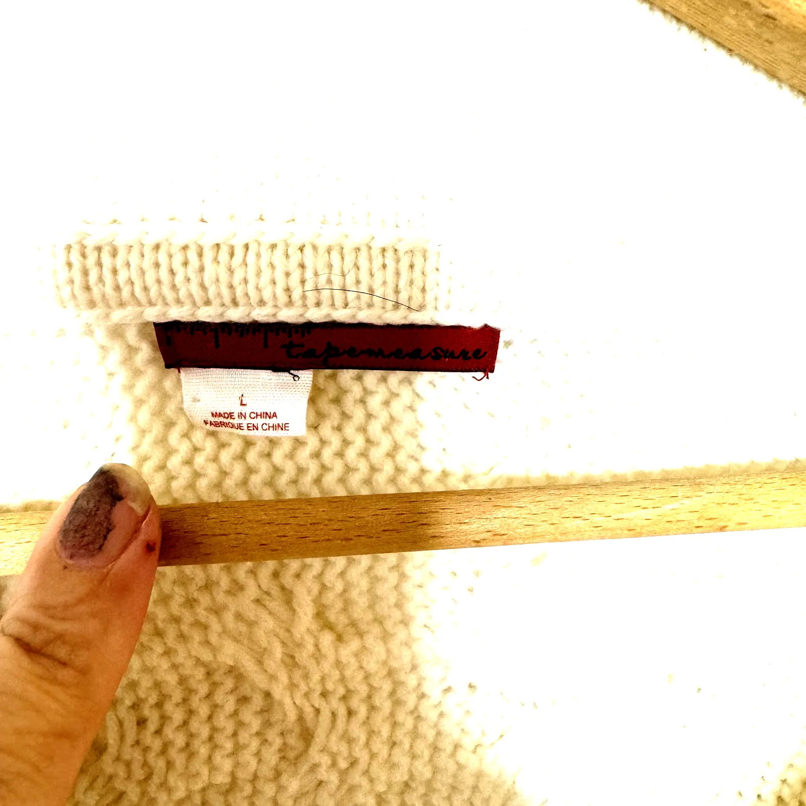 NEW Tapemeasure Cable Knit Wool Blend Cardigan Sweater Shawl Neckline Large - Image 7