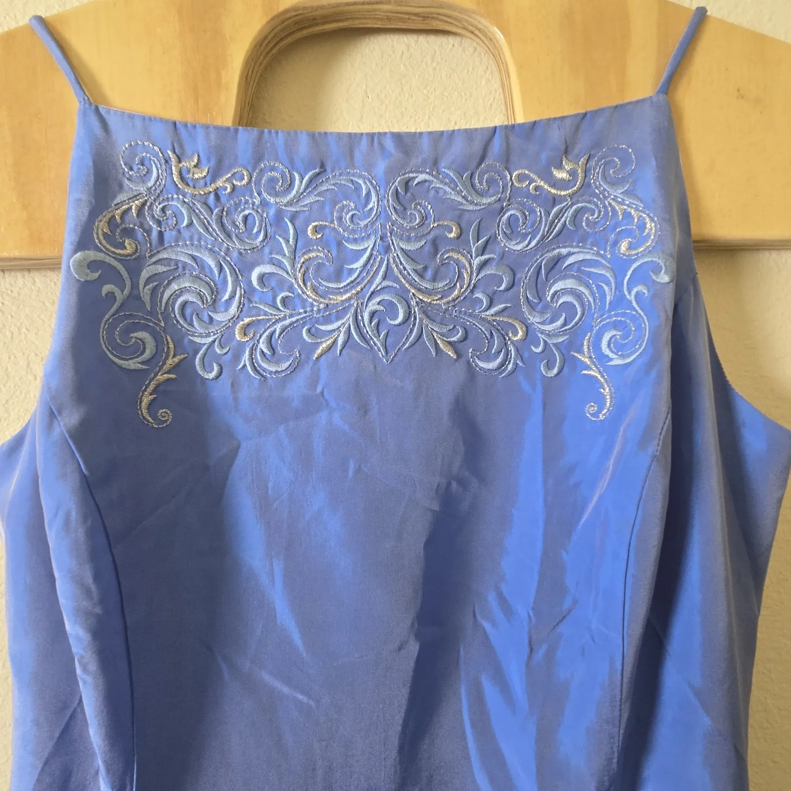 Vintage‎ Jessica McClintock For Gunne Sax Prom Dress Gown Y2K Maxi Fairy Blue 11 - Image 3