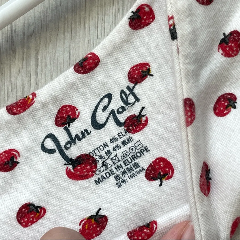 Brandy Melville Tank Top strawberry crop womens Cream (one size) cute casual - Image 3