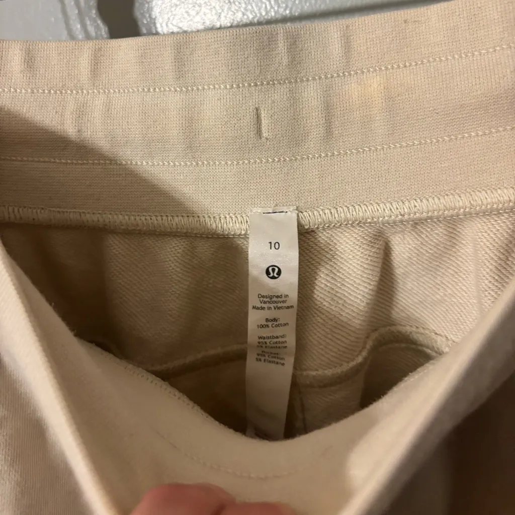 LULULEMON Relaxed Fit FRENCH TERRY OPAL BONE Color Womens SWEATS 10 - Image 4