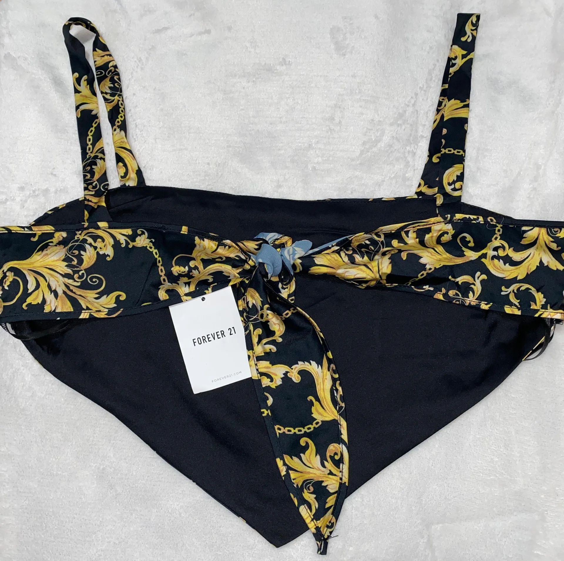 Black And Gold Chain Print Top - Image 2