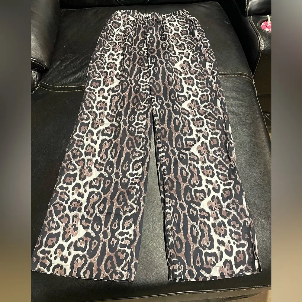 Commense Leopard Print Women's Pants Brown Size XS - Image 4
