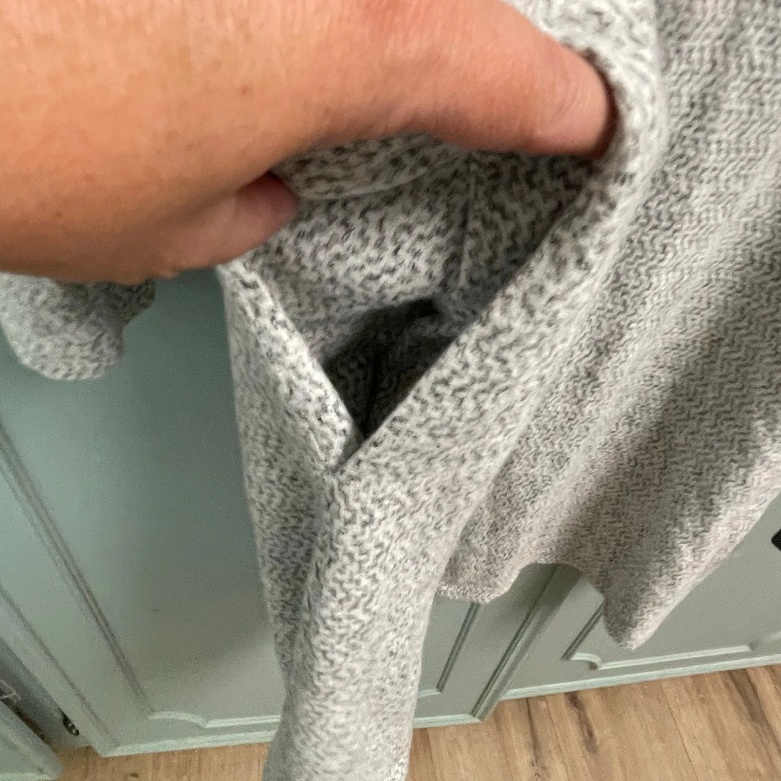 AGB Cowl Neck Sweater Knit Dress Womens Medium Gray NEW Pockets Cozy Minimalist - Image 5