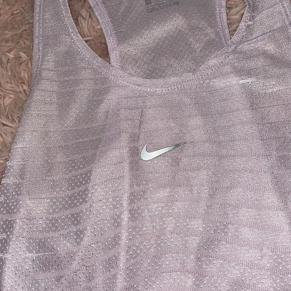Light Purple Sheer Cropped Nike Tank Top - Image 2