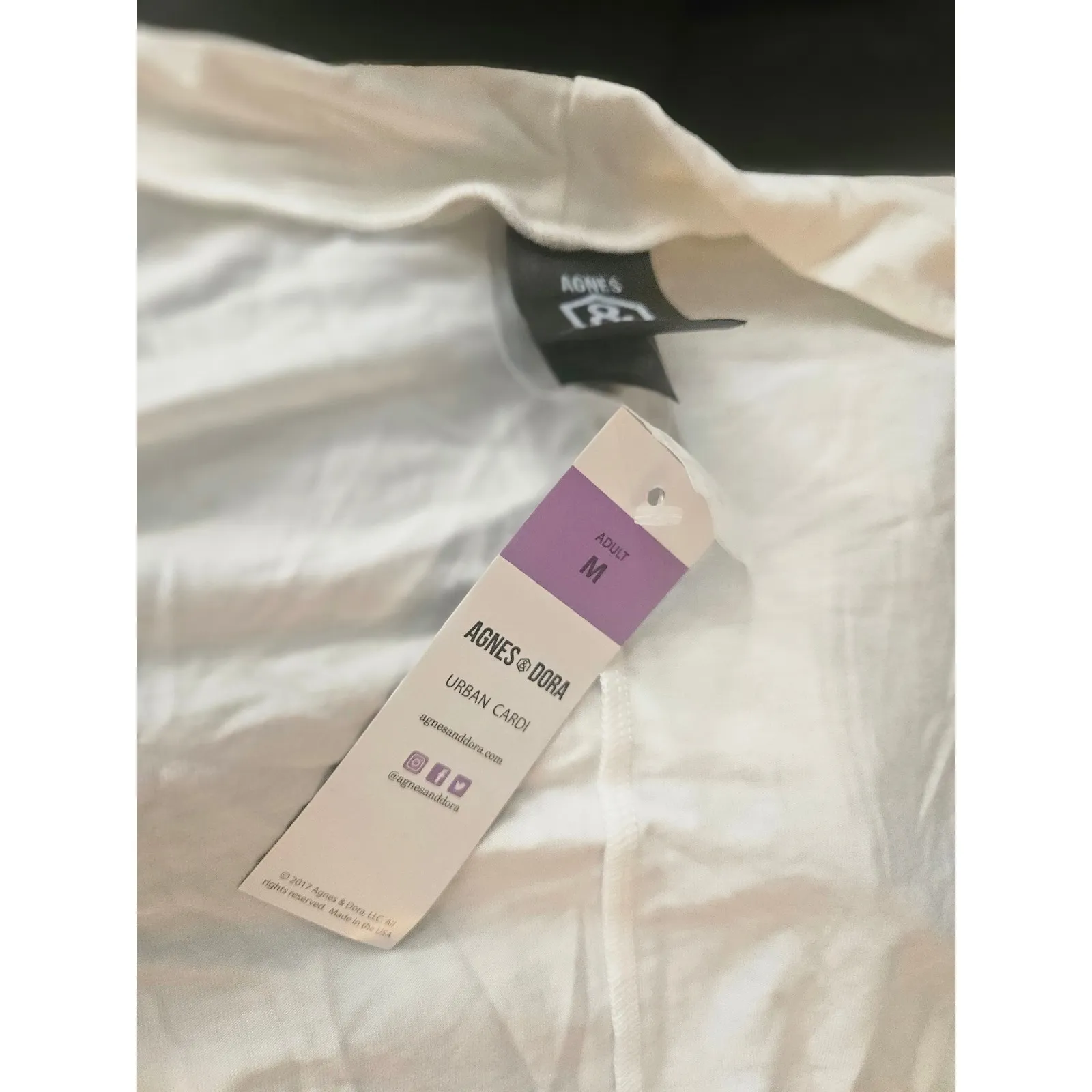 AGNES & DORA URBAN CARDI White Button Front Lightweight Layering Cardigan Top M - Image 4