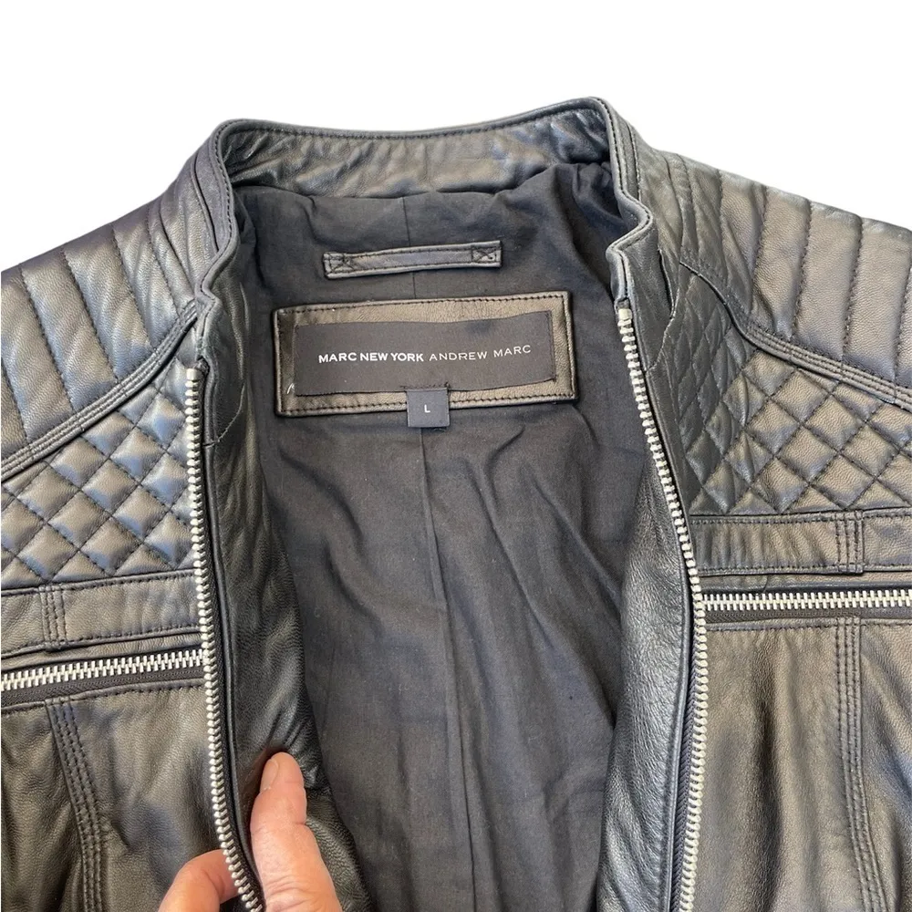 Andrew Marc New York Lamb Leather Jacket size L - Image 12