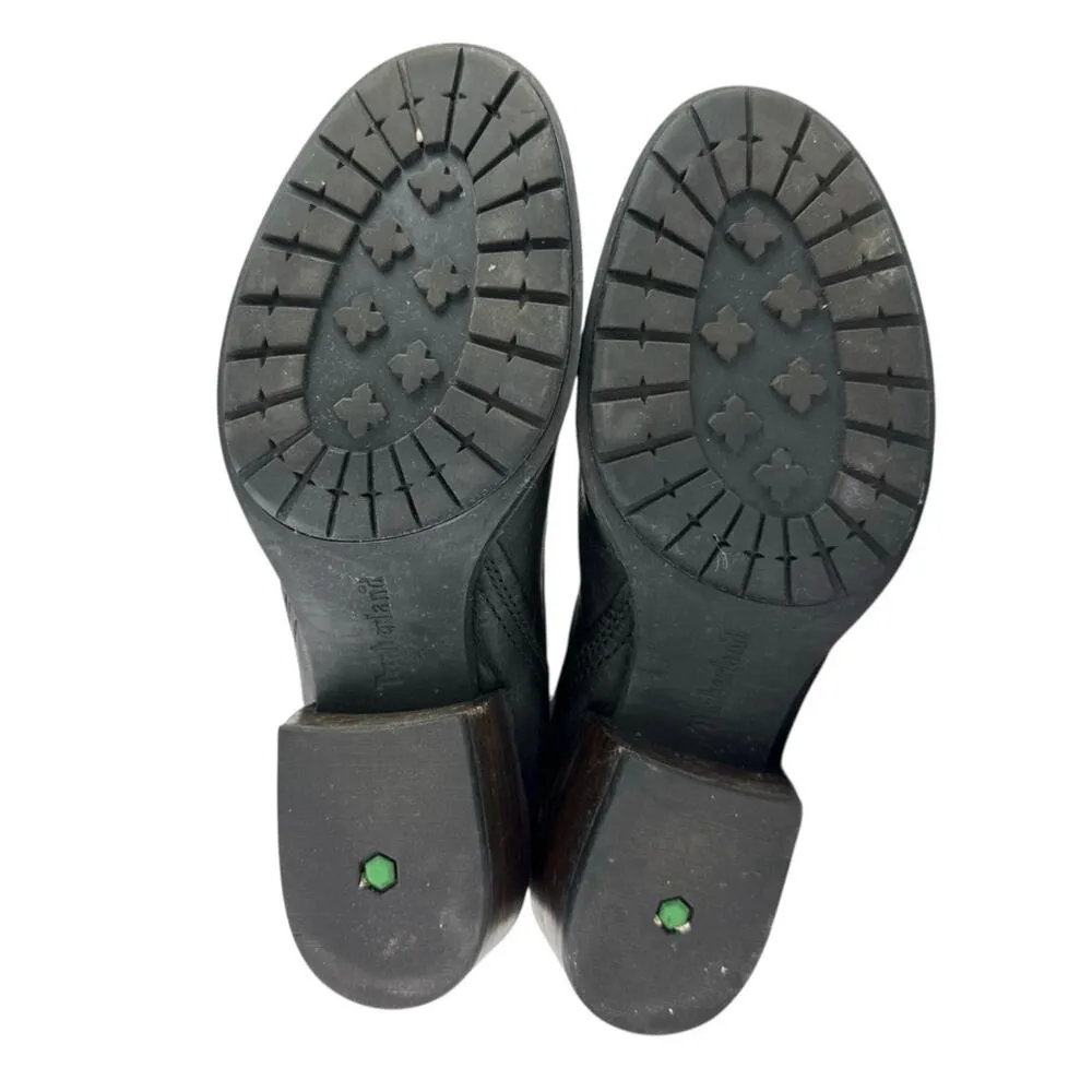 Timberland Sutherlin Bay Women's Black Leather Slip-On Chelsea Ankle Boots 7 - Image 4