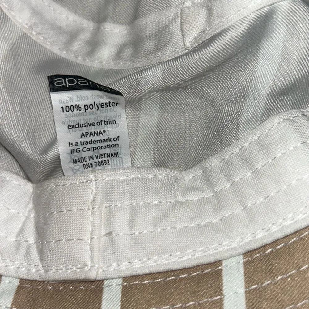 Apana Stripe Tan & White Bucket Hat(One Size) - Image 7