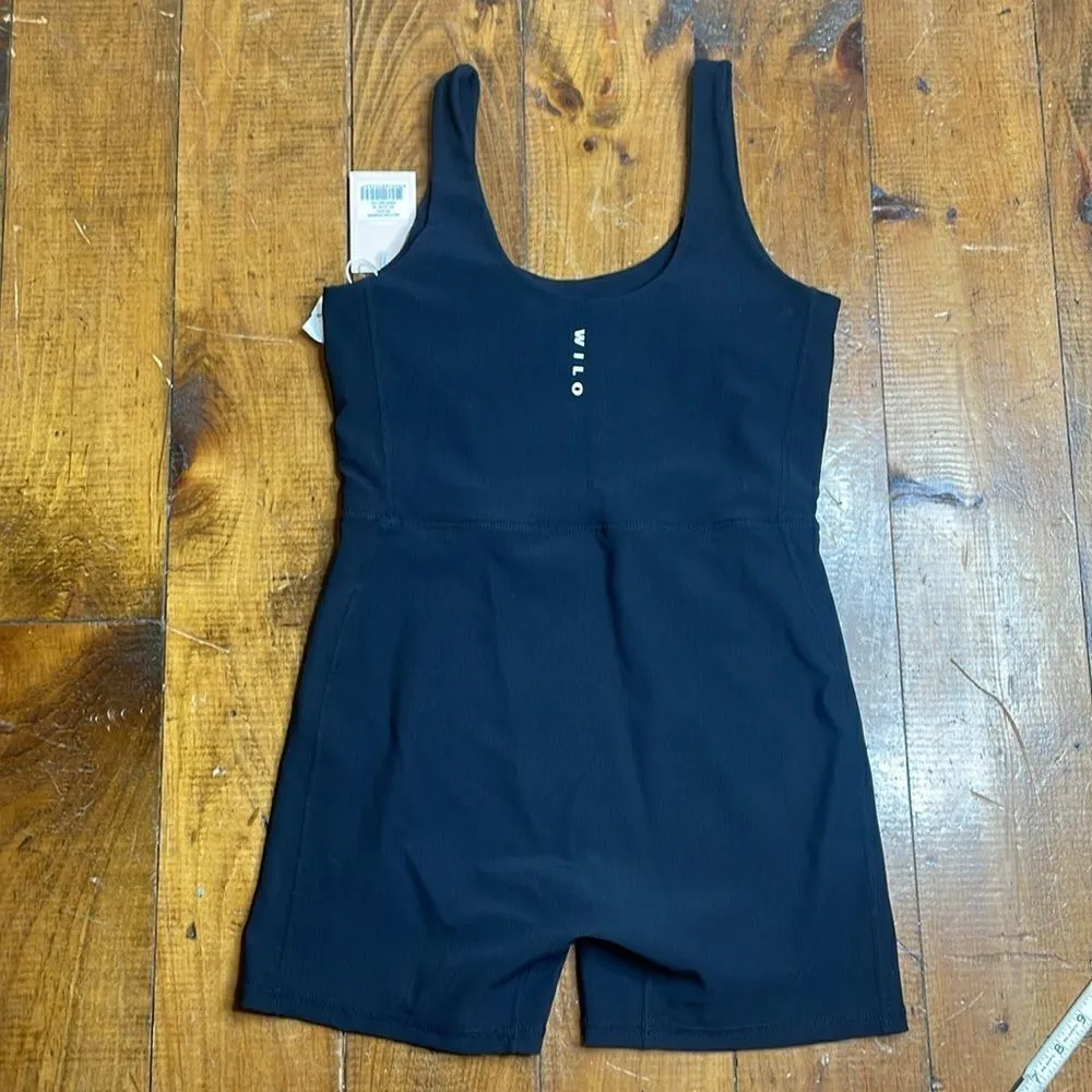 NWT Will the Label Ribbed Blck one piece Activewear Romper Medium Black - Image 6