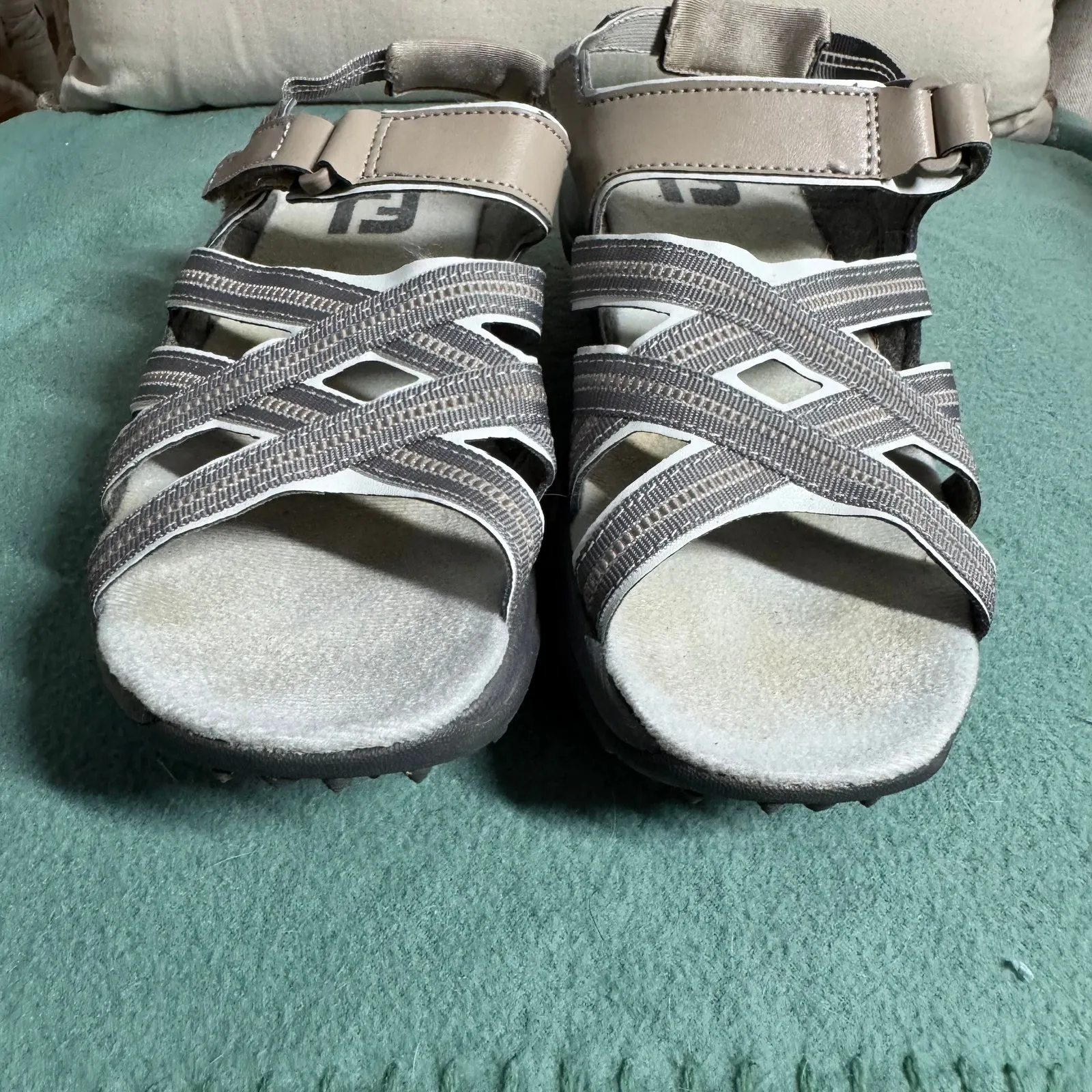 Footjoy Golf Sandals Women 7M Tan/Light Gray Sport STYLE#48446 Sport Active Tan Size 7 - Image 3