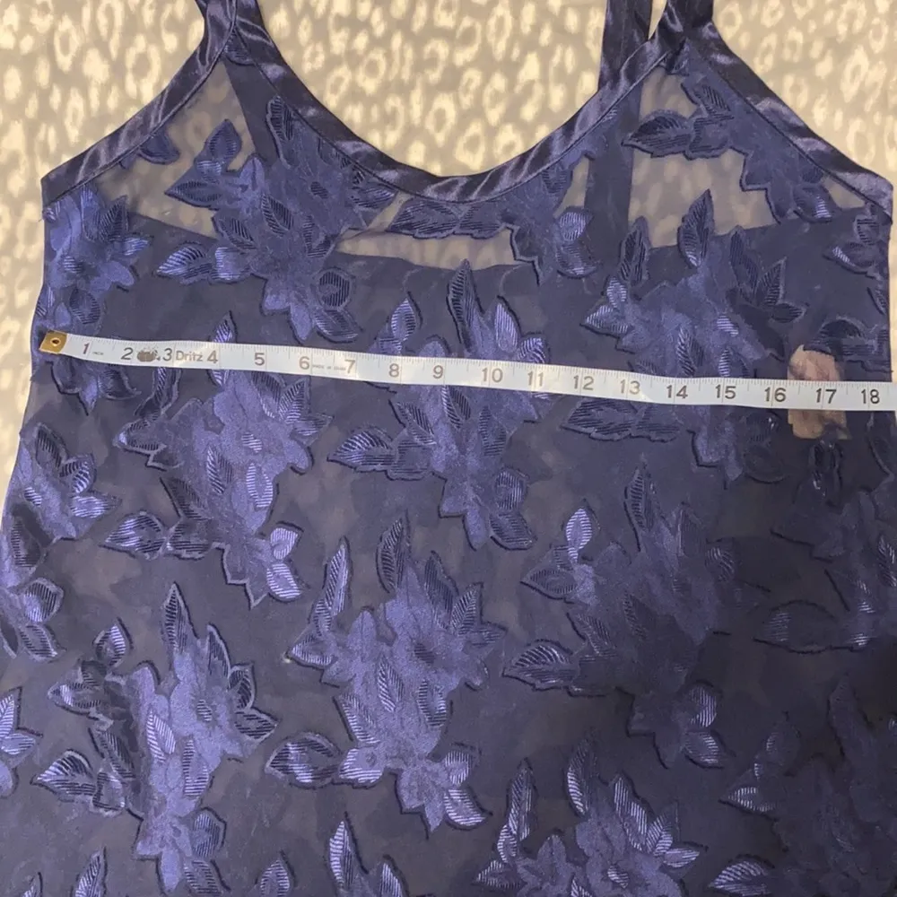 Vintage Angelique sheer floral silky nightgown Size L - Image 10