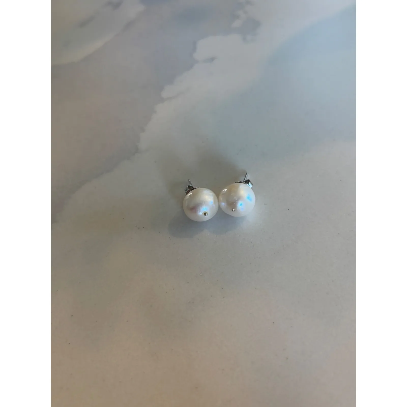 Elegant Baroque Pearl Stud Earrings White‎ Gemstone Classic Jewelry for Women White - Image 8