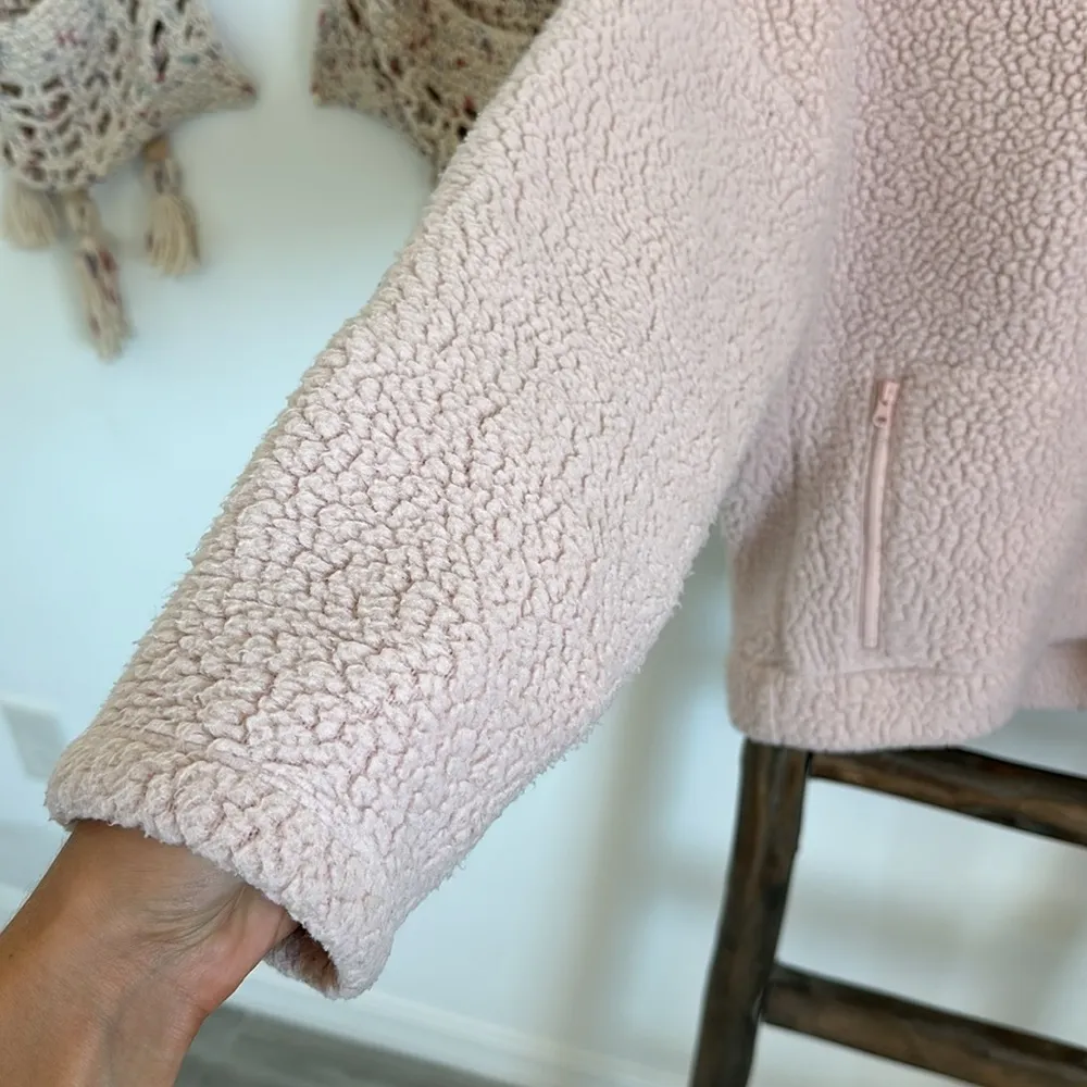 J Crew Womens Pullover Fleece Sherpa Polartec Half-zip Pink Size Small - Image 8