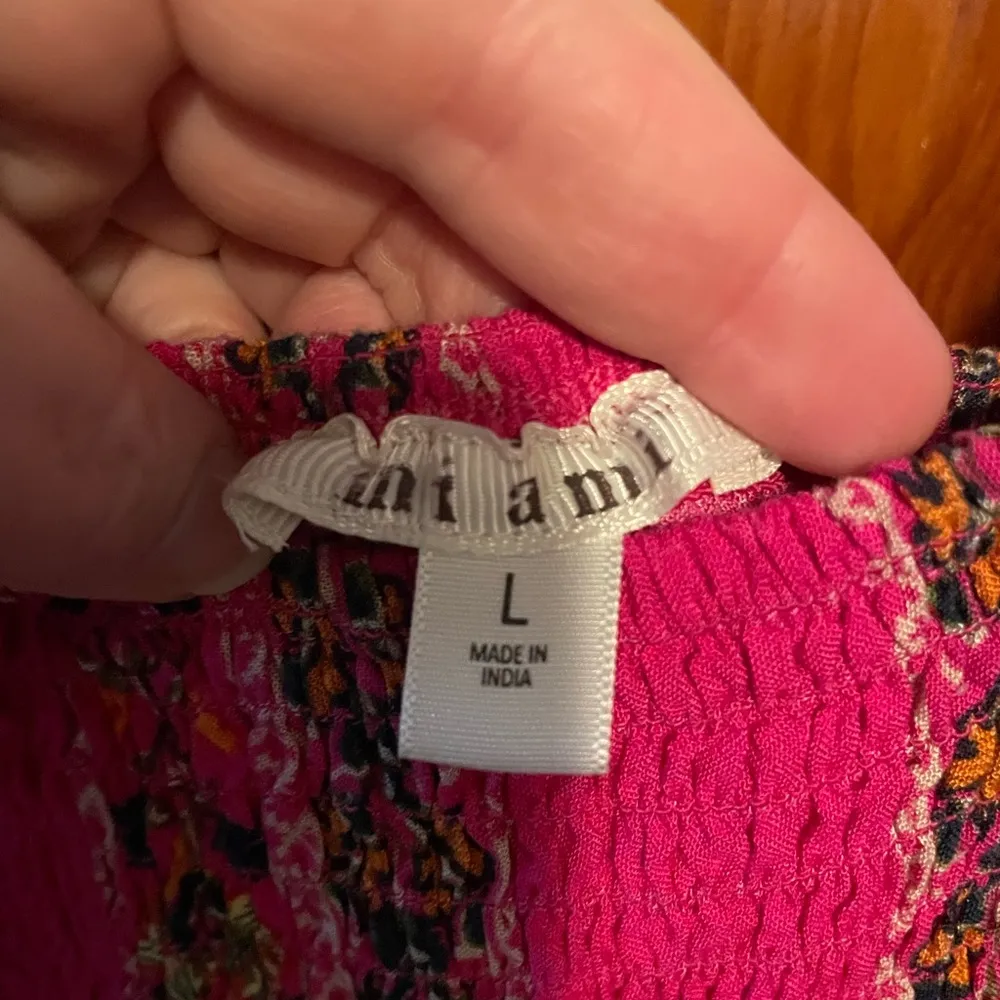 EUC pink boho Western print baby doll midi tank dress Mi Ami Francesca’s L Size L - Image 5