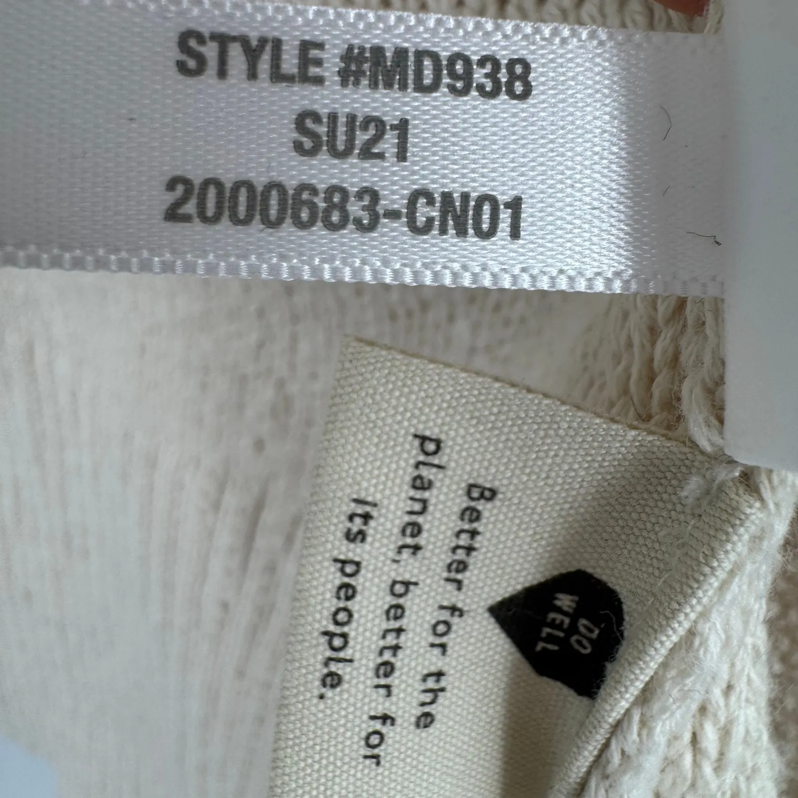 Madewell Elmsford cardigan sweater  M open front pockets rib knit slouchy cream - Image 7