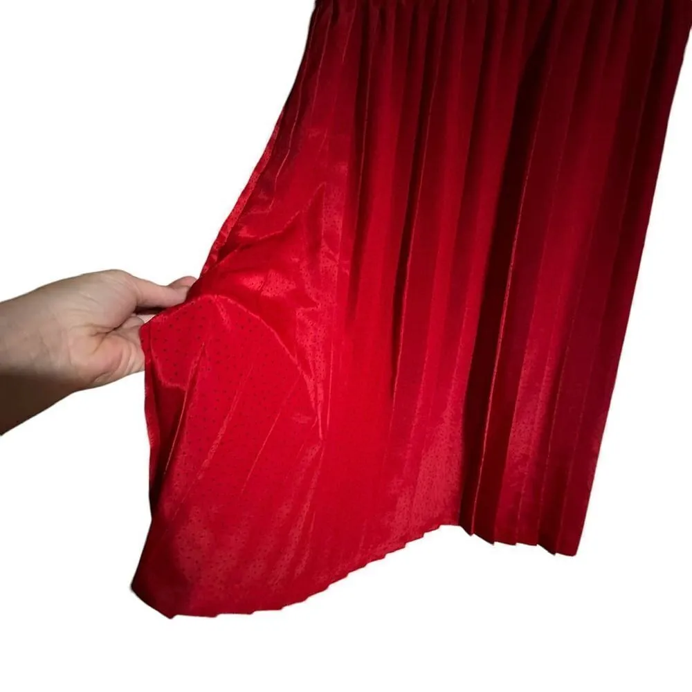 Vintage Andrea Gayle Two Piece Red & Black Dotted Skirt Set Size 16 - Image 13