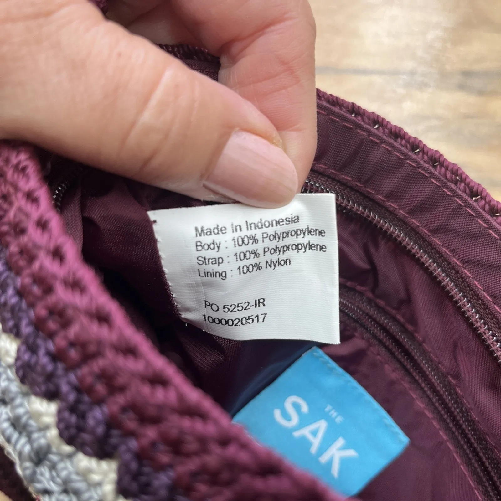 The Sak Crocheted Mini Bag Shoulder Purse Organizer Travel Small Boho - Image 6