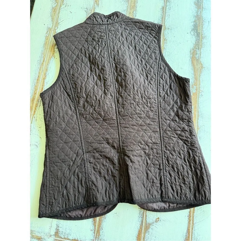 B43 -- Talbots thin quilted brown vest size medium petite - Image 4