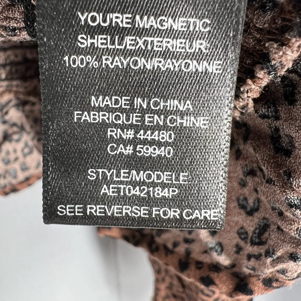 AFRM Leopard Print Peplum Blouse Vneck Smocked Long Sleeve Size 3X - Image 6